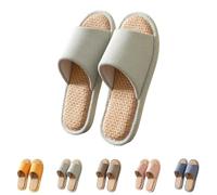 Pantofole in tessuto di lino, pantofole da interni, per tutto l'anno, comode e traspiranti, antiscivolo, silenziose, pantofole per la casa, pantofole per la camera da letto, verde menta, 44 EU