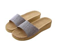 Pantofole In Tessuto Linen Slippers Female Summer Home Knitting Breathable Light Lovers Cotton And Hemp Slippers Man Slippers Women Per Donne Uomini(315 black and white,39-40)
