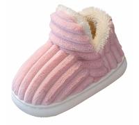 Pantofole invernali da donna, calde, in pelliccia, foderate in soffice peluche, stivali da casa, rosa, 32 EU