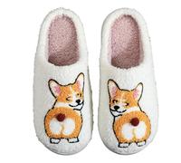 Pantofole invernali da donna con suola con plateau, per interni ed esterni, 2,5 cm, design senza lacci, costruzione leggera, plantare imbottito, variante A selezione, bianco, 37 EU