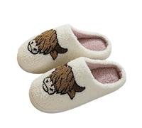 Pantofole invernali da donna con suola con plateau, per interni ed esterni, 3 cm, design senza lacci, costruzione leggera, plantare imbottito, selezione variante C, bianco, 38.5 EU
