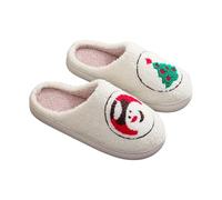 Pantofole invernali da donna, divertenti, di Natale, da donna, con Babbo Natale, antiscivolo, morbide, per la casa, per interni ed esterni, di Natale, verde, 44 EU
