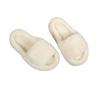 Pantofole invernali da donna, in cotone, con plantare, vuote, casual, piatte, comode, divertenti, in pelliccia di agnello, per la casa, per la casa, beige., 39 EU