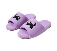 Pantofole invernali da donna, larghe, antiscivolo, aperte | Pantofole da donna con suola in feltro, eleganti pantofole piatte e morbide, per tutti i giorni, per interni ed esterni
