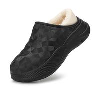Pantofole invernali in cotone, calde e morbide, impermeabili, in EVA, for uomo, con fondo spesso punta chiusa Pour la Chambre et le Salon(Black,40-41)