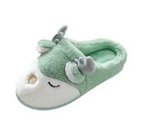 Pantofole invernali in peluche - invernali chiuse per interni ed interni, calde coppie di pantofole per la casa, antiscivolo, in feltro, comode e invernali, per il tempo libero, Verde menta, 38/39 EU