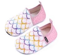 Pantofole invernali per bambini, con suola antiscivolo, Bilance di pesce rosa, 20/21 EU