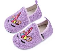 Pantofole invernali per bambini, con suola antiscivolo, Unicorno viola., 20/21 EU