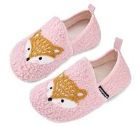 Pantofole invernali per bambini, ragazzi e ragazze, calde, con suola antiscivolo, per interni, Volpe Rosa, 20/21 EU
