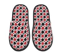 Pantofole Invernali Playing Cards Print Pelose Scarpe di Cotone Peluche Leggero Ciabatte da Casa Uomo Casa M