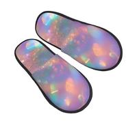 Pantofole iridescenti per donne e uomini, galassia, astratte, antiscivolo, pantofole da casa, comode e pelose, in memory foam, scarpe da viaggio per camera da letto, Multicolore, 6/8 UK Men/ 6/8.5 UK