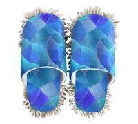 Pantofole lavabili, in microfibra, pulitore per capelli e polvere, Blu da sogno, large