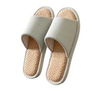 Pantofole leggere da donna estive con plantare, comode pantofole in lino, per interni, traspiranti e confortevoli, per la casa, per interni, Verde menta, 39 EU
