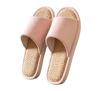 Pantofole leggere da donna estive con plantare, comode pantofole in lino, per interni, traspiranti e confortevoli, per la casa, per interni, Colore: rosa., 39 EU