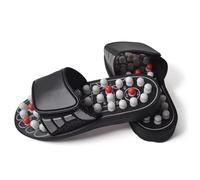 Pantofole massaggianti da uomo, per riflessologia, comode, per agopressione, con bottoni a molla e cinghie regolabili, per fascite plantare, artrite dell'arco del tallone, bianco, 40 2/3 EU