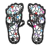 Pantofole Massaggianti per Piedi da Donna, PVC Nero 1 Paio | Massaggio Plantare Puntini sulla Suola, Punta Aperta e Fondo Antiscivolo, Uso Doccia e Relax