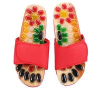 Pantofole massaggio, scarpe massaggio per il rilassamento dei piedi che attivano il sangue per la digitopressione rilassa i muscoli(37-Rosso)