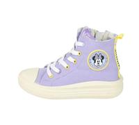 Pantofole Minnie Mouse per Bambini - Colore Lilla - Taglia 35 - Allacciatura con Lacci - Scarpe da Ginnastica Alte con Suola in PVC - Realizzate in Cotone - Prodotto Originale Disegnato in Spagna