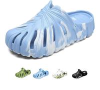 Pantofole Monstera, Morbidi Sandali Da Bagno Con Pizzo Aperto Con Motivo A Foglie Per L'Estate, Mimetico Blu A, 40/41 EU