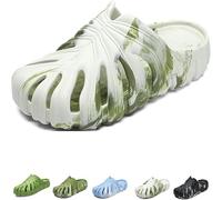 Pantofole Monstera, Morbidi Sandali Da Bagno Con Pizzo Aperto Con Motivo A Foglie Per L'Estate, Mimetico Bianco A, 40/41 EU