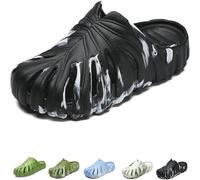 Pantofole Monstera, Morbidi Sandali Da Bagno Con Pizzo Aperto Con Motivo A Foglie Per L'Estate, Mimetico Nero A, 44/45 EU