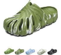 Pantofole Monstera, Morbidi Sandali Da Bagno Con Pizzo Aperto Con Motivo A Foglie Per L'Estate, Mimetico Verde A, 44/45 EU