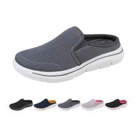 Pantofole morbide da donna e uomo, leggere, traspiranti, antiscivolo, per il tempo libero, unisex, taglia 35-48, grigio scuro, 45 EU