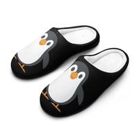 Pantofole morbide della schiuma di memoria del pinguino per gli uomini delle scarpe della casa dell'interno lavabili divertenti