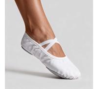 Pantofole morbide in tela con suola divisa e cinturino elastico | Il design flessibile della suola divisa consente lo stretching completo dell'arco, ideale per la pratica del balletto