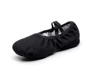 Pantofole morbide in tela con suola divisa e cinturino elastico | Il design flessibile della suola divisa consente lo stretching completo dell'arco, ideale per la pratica del balletto