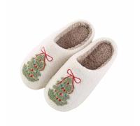 Pantofole natalizie invernali da donna e uomo, in peluche, per Babbo Natale, renna, pupazzo di neve, comode e calde, per Natale, Y2 bianco, 37 EU