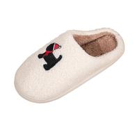 Pantofole natalizie per cani Pantofole per cani Pantofole da donna Merry Christmas Sliders Fuzzy Animal Slipper Carino Cartoon Slider in pile Suola antiscivolo Sliders Tacco piatto Uso domestico