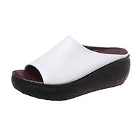 Pantofole nere da donna, sandali estivi da donna, alla moda, robusti, ideali per avventure in città e viaggi, con suola flessibile e look alla moda, per esplorazioni, sandali da donna, bianco, 37 EU