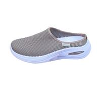 Pantofole ortopediche da donna, ortopediche, con cuscino d'aria sul retro, aperte, per diabetici, in rete, traspiranti, per camminare, per donne, Coffee 41/EU 52