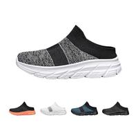 Pantofole ortopediche da donna, sandali anteriori chiusi, con plantare, scarpe ergonomiche, Air Cushion Estate Slip on Walking, traspiranti, larghi, grigio., 42 EU