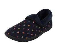Padders Mellow Pantofole Donna Larghe EE 2E Denim Blu Tessuto Slip On