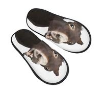 Pantofole pelose con stampa di asino divertente per donne e uomini, pantofole invernali sfocate morbide e calde pantofole per casa per interni ed esterni, regalo L, Nero , X-Large largo