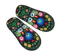 Pantofole Pelose Polish Folk Art Roosters Comoda Pantofole Da Donna Eleganti Ciabatte Da Casa Per Uomo Donna Coppia L