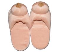 Pantofole in peluche naturali - forma del seno