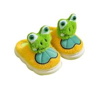 Pantofole per bambini a forma di rana, in memory foam, piatte, in peluche | Morbido Slip on Indoor Camera Da Letto Cotone Pantofole Carino Divertente Animale Confortevole Pile Scarpe