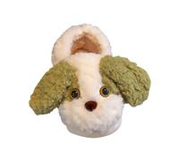 Pantofole per bambini e bambine, imbottite, in feltro, in cotone, per le giornate fredde, verde, 35 EU