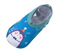 Pantofole per bambini e ragazzi, scarpe primi passi per ragazze, traspiranti, antiscivolo, per neonati, leggere, morbide, a tinta unita, Blu, Large