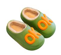 Pantofole per bambini, impermeabili, foderate in peluche, calde, antiscivolo, per interni, comode ed eleganti, unisex, per bambini dai 2,5 ai 13 anni, 02 verde., 30 EU