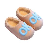 Pantofole per bambini, impermeabili, foderate in peluche, calde, antiscivolo, per interni, comode ed eleganti, unisex, per bambini dai 2,5 ai 13 anni, 04 kaki., 26 EU