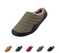 Pantofole per coppie, calde memory foam, in lino di cotone, da donna, da uomo, in pile, foderate, termiche, antiscivolo, comode dita chiuse, nuvole, verde, 40 EU