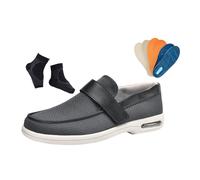 Pantofole per Diabetici Extra Larghe, Scarpe da Uomo Leggere Slip-on Regolabili Traspiranti in Rete per Diabetici, Scarpe Ginnastica Piedi Che Ingrassano E Si Allargano Edemi da Passeggio(Gray,48 EU)