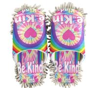 Pantofole per la casa di pulizia della ciniglia Essere gentile Tie Dye Rainbow Scegli la gentilezza, Be Kind Tie Dye Rainbow Scegli gentilezza, Medium Women/Large Men