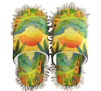 Pantofole per la casa in ciniglia Rasta Reggae Tramonto Chitarrista Reggae