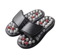 Pantofole per massaggio riflessologico antiscivolo - Sandali per agopressione con inserti in pietra per uomo e donna | Scarpe massaggianti portatili per sollievo