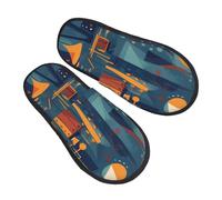 Pantofole per violoncello per donne e uomini, musica colorata, antiscivolo, pantofole da casa per interni, comode calzature pelose in memory foam, scarpe da viaggio per camera da letto, Multicolore, 6